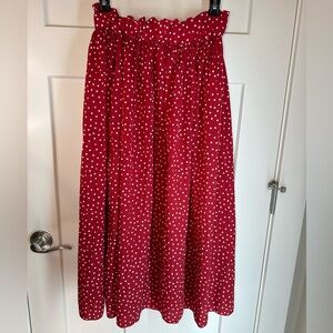 Retro Pin-Up Rockabilly Polka Dot Skirt‎ • Red/White • M • Stretch Waist